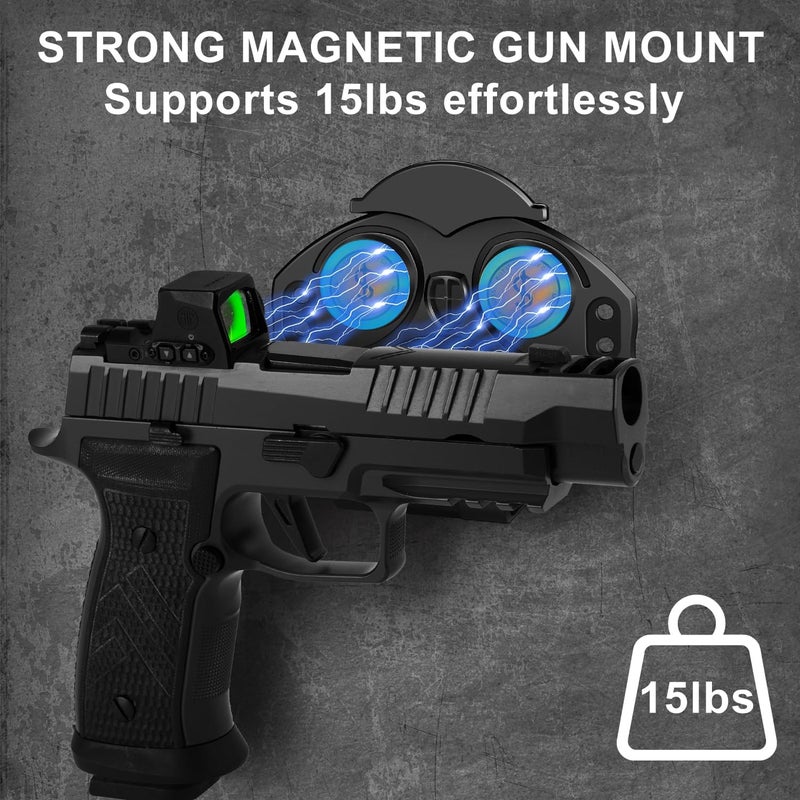 GFOLDER Magnetic Gun Mount, Gun Magnet for Handgun Rifle Shotgun Pistol Revolver, Concealed Gun Magnet Mount for Vehicle Truck Desk Wall, Magnetic Gun Mount Rack with Trigger Guard Protection - Image 2